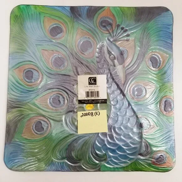 🆕️Giftcraft Glass Peacock 11.75" Plate
